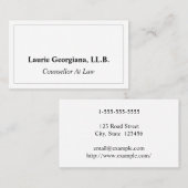 Plain and Basic Counsellor At Law Business Card 名刺 (正面/裏面)