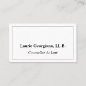 Plain and Basic Counsellor At Law Business Card 名刺 (正面)