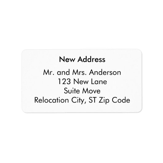 Plain and Simple New Address Labels ラベル (正面)