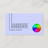 Plain Baby Blueとロゴプロフェッショナルシンプル 名刺 (正面)