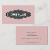 PLAIN BADGEロミニマルはっきりした頭が切れるゴベビーピンクグレー 名刺 (正面/裏面)