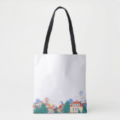 Plain bag with street scene along the base トートバッグ (正面)