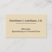 Plain & Basic Advocateの名刺 名刺 (正面)