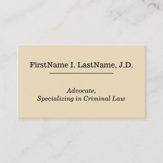 Plain & Basic Advocateの名刺 名刺 (正面)