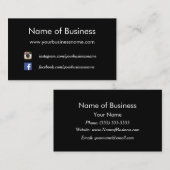 Plain Blackモダン Social MediaのWebサイト 名刺 (正面/裏面)
