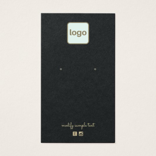Plain Black  Add Your Logo Earring Display (正面)