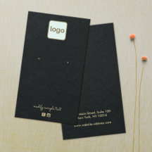 Plain Black  Add Your Logo Earring Display