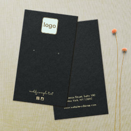 Plain Black  Add Your Logo Earring Display