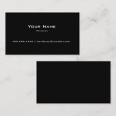 plain Black Modern Personal or Company名刺 名刺 (正面/裏面)