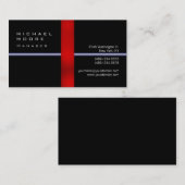 Plain Black Redストライプ Manager名刺 名刺 (正面/裏面)
