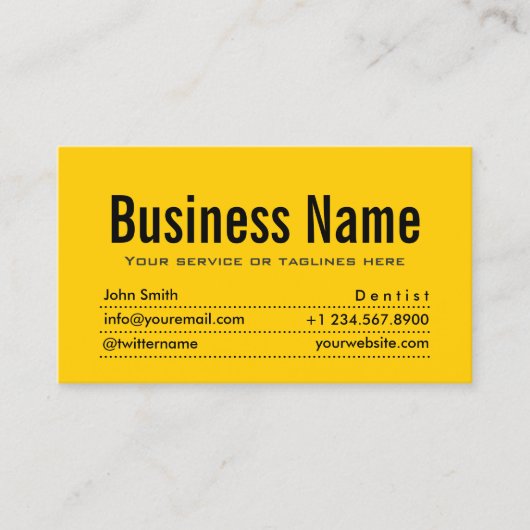 Plain Black & Yellow Terothic Business Card 名刺 (正面)
