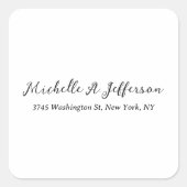 Plain Classical Handwriting Creative Trendy White スクエアシール (正面)