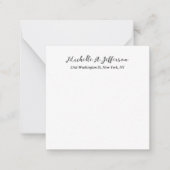 Plain Classical Handwriting Creative Trendy White ノートカード (正面)