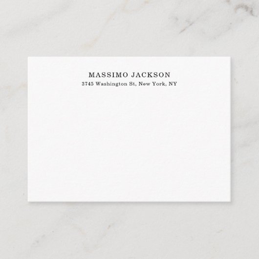 Plain Elegant Classical Black White Minimalist エンクロージャーカード (正面)