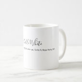  Plain Elegant White Professional Modern コーヒーマグカップ (正面右)