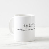  Plain Elegant White Professional Modern コーヒーマグカップ (正面左)