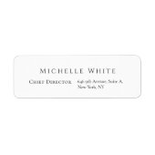  Plain Elegant White Professional Modern ラベル (正面)