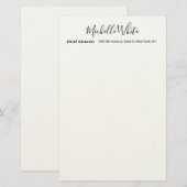  Plain Elegant White Professional Modern 便箋 (正面/裏面)