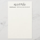  Plain Elegant White Professional Modern 便箋 (正面)