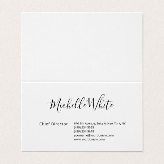Plain Elegant White Professional Modern 名刺 (外部フラット)