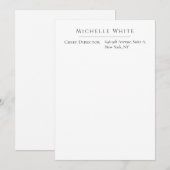  Plain Elegant White Professional Modern Card (正面/裏面)