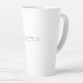 Plain Elegant White Professional Modern Own Name カフェラテマグ (右アングル)
