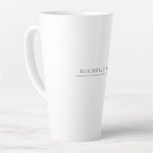 Plain Elegant White Professional Modern Own Name カフェラテマグ (左アングル)