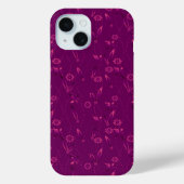 Plain floral pattern retro burgundy Case-Mate iPhoneケース (裏面)
