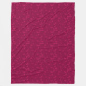 Plain floral pattern retro red フリースブランケット (正面)