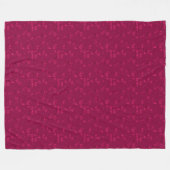 Plain floral pattern retro red フリースブランケット (正面(横))