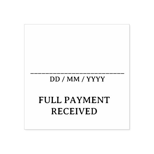 Plain "FULL PAYMENT RECEIVED" ラバースタンプ (インプリント)
