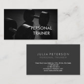 Plain Gray Fitness Modern Personal Trainer 名刺 (正面/裏面)