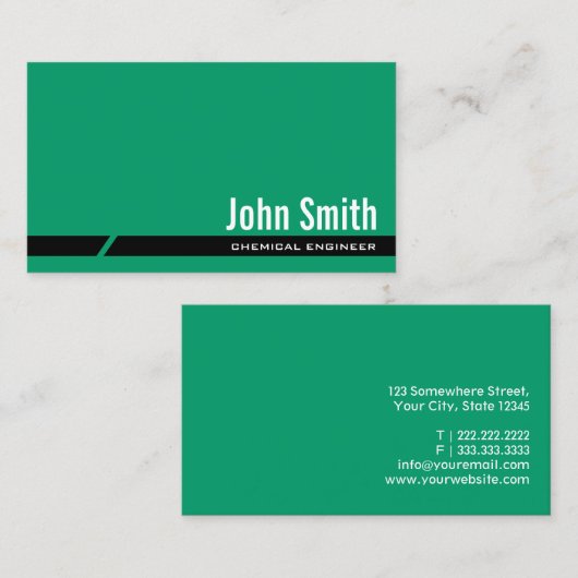 Plain Green Chemical Engineer名刺 名刺 (正面/裏面)