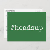 Plain Green Hashtag Headsupが延期結婚した ポストカード (正面/裏面)