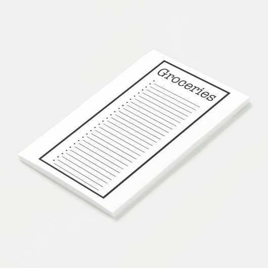 Plain Grocery List Post it Notes ポストイット (アングル)
