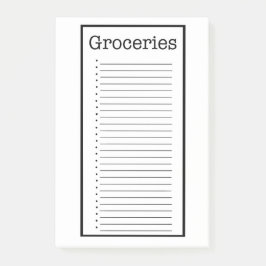 Plain Grocery List Post it Notes ポストイット