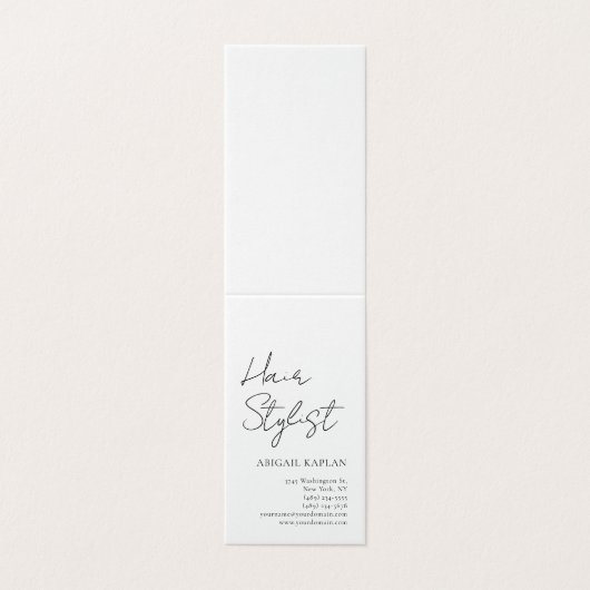 Plain Hair Stylist Modern Minimalist Elegant 名刺 (外部フラット)