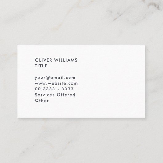 Plain Inkwell Burned Carolビジネスカード 名刺 (裏面)