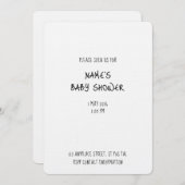 Plain Invitation Template - Baby Shower 1 - Simple 招待状 (正面/裏面)