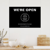 Plain Logo Business Company 企業の We're Open ポスター (キッチン)