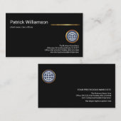 Plain Minimalist金ゴールドラインCEOスタートアップ 名刺 (正面/裏面)