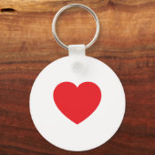 Plain Modern White Red Love Heart Graphic キーホルダー (正面)