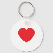 Plain Modern White Red Love Heart Graphic キーホルダー (裏面)