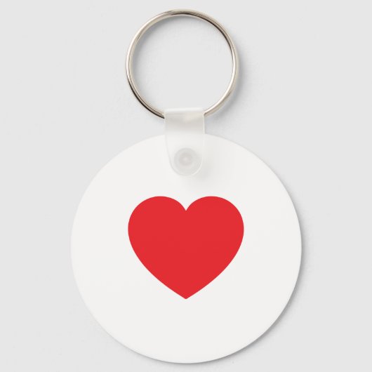 Plain Modern White Red Love Heart Graphic キーホルダー (裏面)