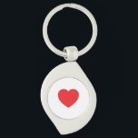 Plain Modern White Red Love Heart Graphic キーホルダー<br><div class="desc">Plain Minimalist Modern Designs. They're all simple, attractive, unique.</div>