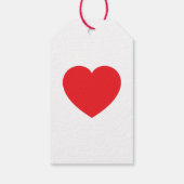 Plain Modern White Red Love Heart Graphic ギフトタグ (裏面)