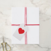 Plain Modern White Red Love Heart Graphic ギフトタグ (より糸付き)