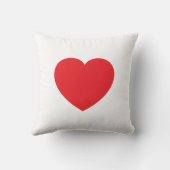 Plain Modern White Red Love Heart Graphic クッション (裏面)
