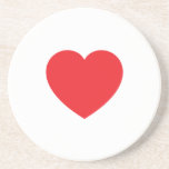 Plain Modern White Red Love Heart Graphic コースター<br><div class="desc">Plain Minimalist Modern Designs. They're all simple,  attractive,  unique.</div>