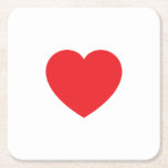 Plain Modern White Red Love Heart Graphic スクエアペーパーコースター<br><div class="desc">Plain Minimalist Modern Designs. They're all simple,  attractive,  unique.</div>
